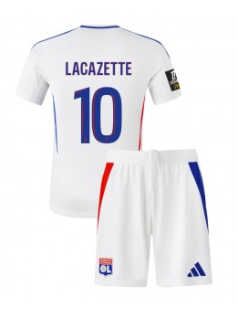 Otroški Nogometna dresi replika Olympique Lyonnais Alexandre Lacazette #10 Domači 2024-25 Kratek rokav (+ hlače)